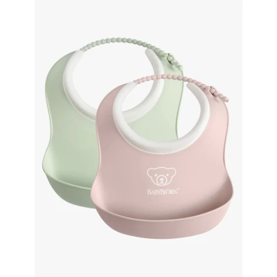 Bild av BabyBjörn Haklapp Liten 2 pack, Blekgrön/Blekrosa