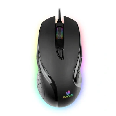 Bild av NGS GMX 125 Spelmus med USB Kabel Kompatibel PC/PS4/PS5/XBOX One/XBOX X/XBOX S, 800/1200/1600/4800/6400/7200dpi Optisk Mus 7 Färgade LED Lampor och 8 Programmerbara Knappar, Plug&amp;Play