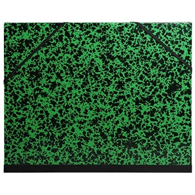 Bild av Exacompta Ref 541200E 1 Annonay ritblock med resårband baksida i tyg vitt omslag storlek 28 x 38 cm B4 arkiveringsformat (250 353 mm) färg grön