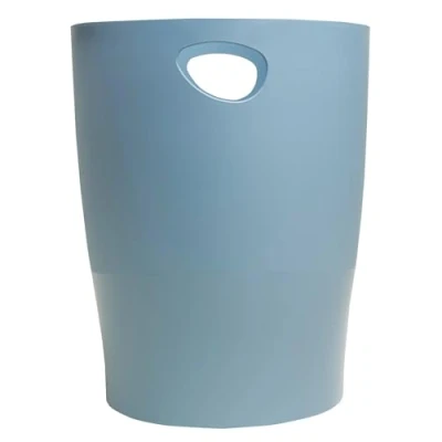 Bild av EXACOMPTA Ref. 45370D 1 papperskorg med handtag ECOBIN Autentik Stor kapacitet 15 liter Mått 26,3 x 33,5 cm för kontor eller hem gråblå