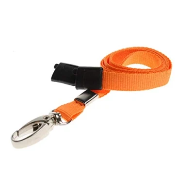 Bild av ALG ID Cards® Breakaway Snodd, enfärgad med säkerhetsbrytspänne, orange halssnodd metallklämma, snodd för pass korthållare (orange nyckelband)