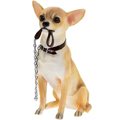 Bild av Lesser &amp; Pavey Sittande Walkies Chihuahua, guld/vit, höjd 19 cm