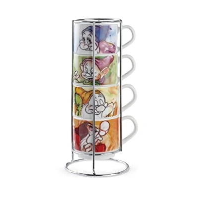 Bild av Egan Set med 4 kaffekoppar 80 ml 7 dvärgar + metallställ, 133002