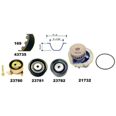 Bild av MAPCO 41735/1 Pompe à Eau + Kit De Distribution 20mm OPEL: Vectra B Berline, CC