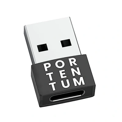 Bild av PORTENTUM USB c hona till A hane 2.0 hastighet 480 MB premium zink kroppsadapter med hög värmebeständighet typ adapter endast 4 gram