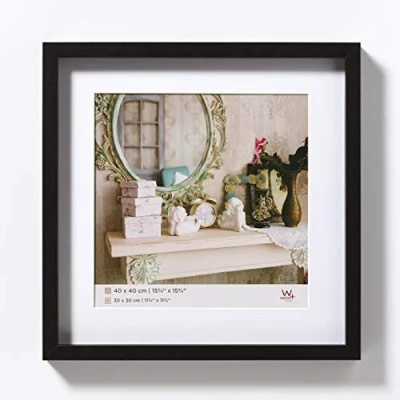 Bild av walther design tavelram svart 40 x cm med passepartout, Stockholm träram EA444B