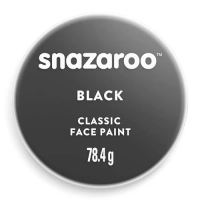 Bild av Snazaroo 1175111 barnsmink, hudvänlig hypoallergen ansiktsfärg på vattenbas, vattenfärgbar, parabenfri, svart, 75 ml kruka