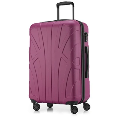 Bild av Suitline resväska i 3 storlekar, vagnset vagn hardshell (55 cm, 66 76 cm) tvillinghjul, 15 olika färger, rosa, handbagage