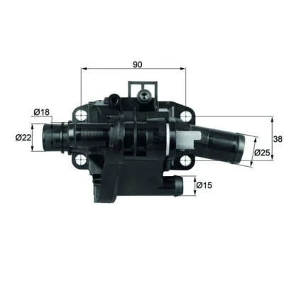 Bild av MAHLE ORIGINAL TH 41 83 Thermostat d&#039;eau avec joint d&#039;étanchéite PEUGEOT: 307 3/5 portes, 206 207 SW, CITROËN: C4 I portes