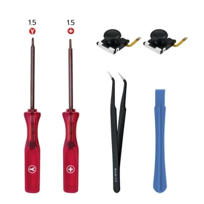 Bild av Mcbazel 6 in 1 Handheld DIY 3D Hall Joystick Gamepad Controller Replacement Repair Kit Tool Set for Switch/Switch OLED/ Lite Joy Con Accessories with Screwdriver