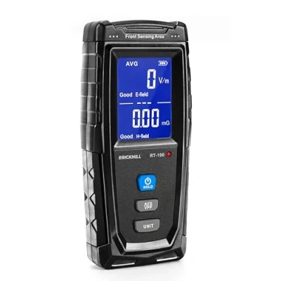 Bild av ERICKHILL EMF Meter, uppladdningsbar digital elektromagnetisk fältstrålning detektorhandhållen LCD detektor, bra test för hem inspektioner, kontor, utomhus och spökjakt