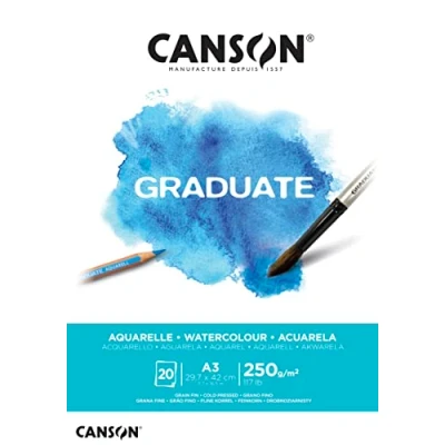 Bild av Canson Graduate akvarellpapper block, DIN A3, 20 ark, 250 g/m²