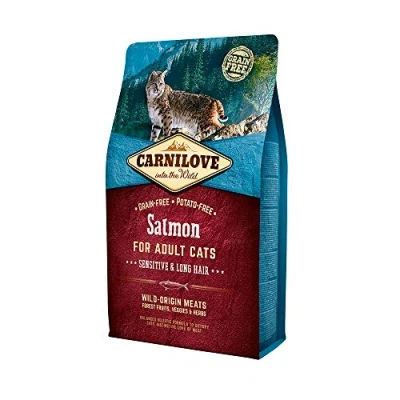 Bild av Carnilove Lax Sensitive &amp; Long Hair torrfoder för katter, 400 g, 4 x 100 total vikt: g