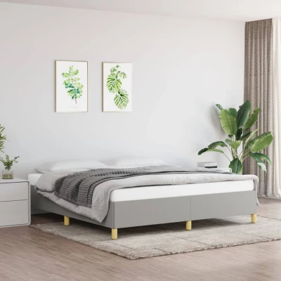 Bild av vidaXL Ramsäng ljusgrå 160x200 cm tyg, dubbelsäng, säng, säng ram, dubbelsängar, sängar, ramar, resårmadrass, resårmadrasser, pocketersårmadrass