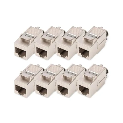 Bild av DIGITUS DN 93816 Keystone modul Cat 8.1 8 delar RJ45 nätverksuttag Cat8 Shielded 2000 MHz 25GBase T &amp; 40GBase 25 Gbit/s 40 AWG 26/7 till 22/1 Verktygsfri montering