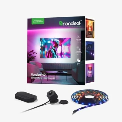 Bild av Nanoleaf 4D Screen Mirror Lightstrip Kit för TV/TV/skärmar upp till 85 tum (215 cm) Smart RGBW LED remsa + kamera, tråd och WLAN, fungerar med Alexa Google Apple