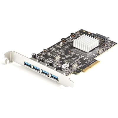 Bild av StarTech.com USB PCIe kort med 4 portar 10 Gbps 3.1/3.2 Gen 2 Type A PCI Express expansionskort kontroller 4x tilläggsadapterkort Windows/Mac/Linux (PEXUSB314A2V2)