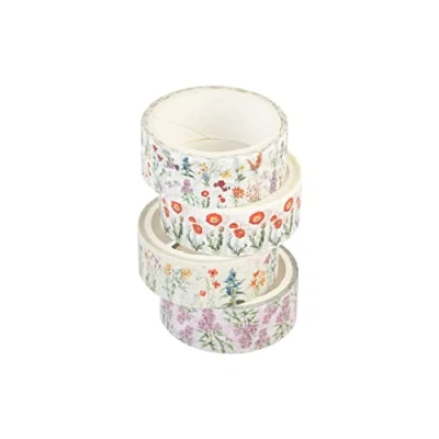 Bild av Grupo Erik Botanical Wild Flowers 4 Rolls Washi Tape Scrapbook For DIY Scrapbooking Decorative Masking Supplies Accessories Gift Wrapping