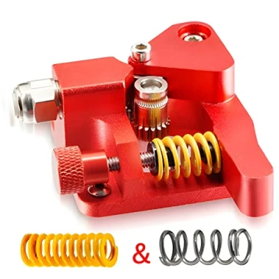 Bild av 3DPLady Komplett metall Dual Gear Extruder i den mycket förbättrade versionen kompatibel med Ender 3 V2, 3, 5 serien, CR10, Vyper, Voxelab Aquila 3D skrivare (rött stål)