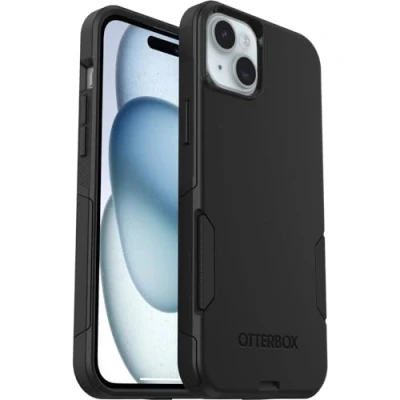 Bild av OtterBox Commuter skal för iPhone 15 Plus/iPhone 14 Plus, stöttåligt, fallsäkert, tåligt, skyddande skal, testad till militärstandard x3, Svart, Utan retailförpackning