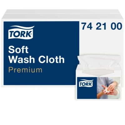 Bild av Tork mjuk tvättduk premium 1 lager/extra mjuka skötselhanddukar för patientvård, 19,2 x 30cm, vit, 135