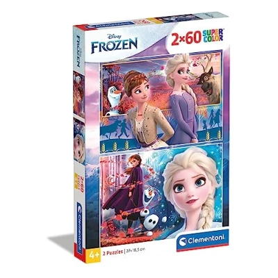 Bild av Clementoni 21609 Supercolor Frozen 2 Pussel x 60 delar från 4 år, färgglatt barnpussel med speciell ljusstyrka och färgintensitet, skicklighetsspel för barn