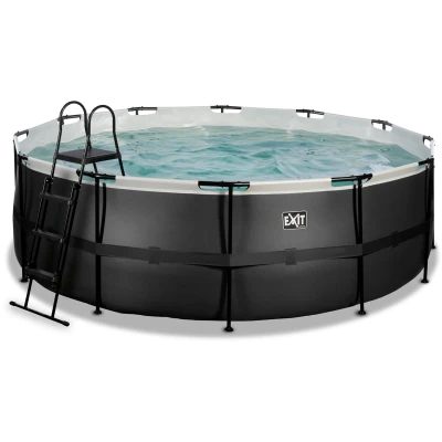 Bild av EXIT Svart Läder Pool med Sand Filter Pump 427x122 cm ,