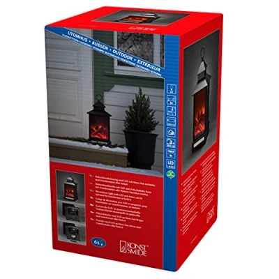 Bild av Konstsmide 4344 000 Lykta eldstad, 6 LED