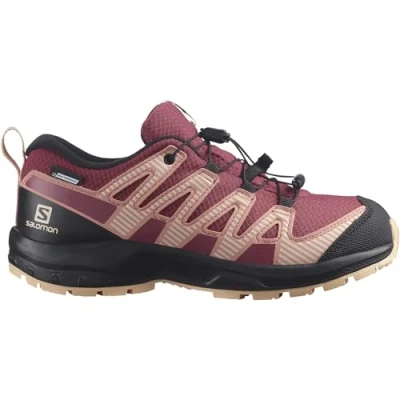 Bild av Salomon XA PRO V8 CSWP Unisex Hikingskor för barn, Storlek: 32, Earth red/black/almond cream Textil/syntet