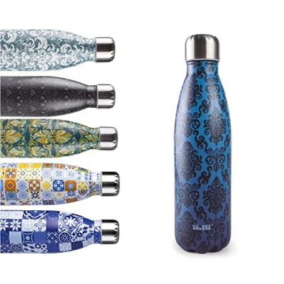 Bild av IBILI Termosflaska i rostfritt stål 18/10, dubbla väggar, återanvändbar, 500 ml, baroque blue