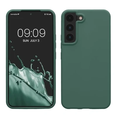 Bild av kwmobile Fodral kompatibelt med Samsung Galaxy S22 mjukt skyddande TPU silikonfodral grangrön