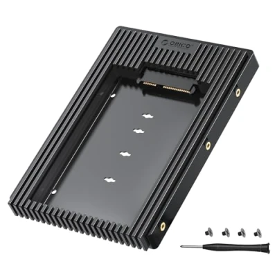 Bild av ORICO 2,5 tums till 3,5 hårddiskadapter, omvandlarinstallationsram utbytbar ram för SATA HDD eller SSD från 7/9,5/12,5 mm (D2SS)