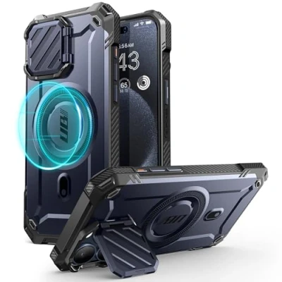 Bild av SUPCASE UB Mag XT fodral för iPhone 15 Pro Max, 6,7 tum (2023), med kameraskydd, kompatibelt MagSafe, robust inbyggt stativ (berg)