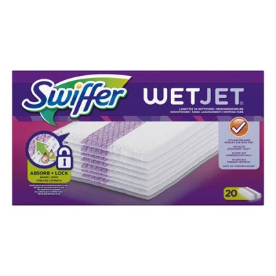 Bild av Swiffer Wetjet kvast Spray Refill rengöringsdukar för alla golv, trä, 2 pack (2 x 20 stycken)