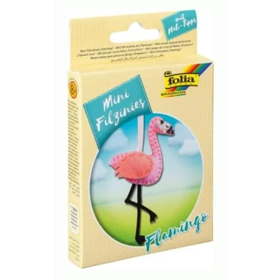 Bild av folia 52909 Filt syset för barn minifilt, hänge flamingo, 11 delar filtsömnadsset tillverkning av ett självsytt