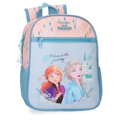 Bild av Disney Joumma väskor, Frozen Believe in the journey, barnryggsäck, skolväska, tillverkad av polyester, breda och justerbara remmar, flera fickor fack., blå, förskoleryggsäck, BLÅ, Förskola
