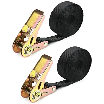 Bild av QWORK® 2 x 25 mm spärrhakremmar extra starka spännband för motorcykel, bil, släpvagn, hus, stycken