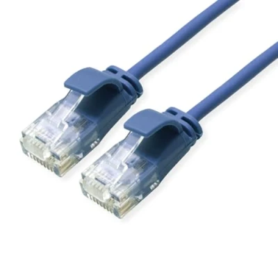Bild av ROLINE GREEN UTP patchkabel Kat.6A (klass EA), LSOH, smal, blå, 0,15 m