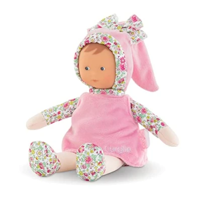 Bild av Corolle 9000010110 Mon Doudou Miss Pink Flower trädgård, mjuk kroppsdocka med snällben, vaniljdoft, namnsetikett, tvättbar, 25 cm, från de första månaderna av livet