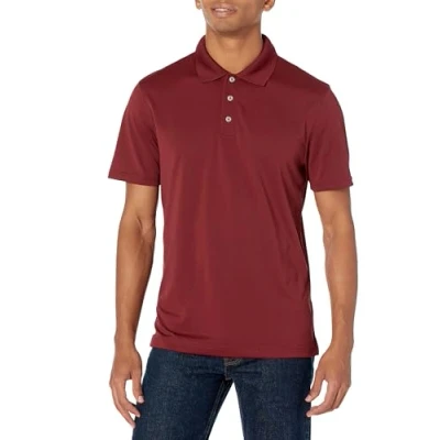 Bild av Amazon Essentials Men&#039;s Golfpikétröja smal passform snabbtorkande, Vinröd, XL