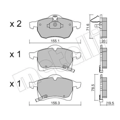 Bild av Bromsbeläggsats, Framaxel, opel,vauxhall, 1605009, 1605035, 1605957, 90544001, 9192157, 9195145