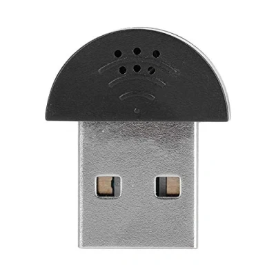 Bild av Mavis Laven Mini mikrofon, bärbar USB Studio tal 360 rundriktad brusreducering Mikrofoninspelning Ljud MIC adapter för dator (svart)