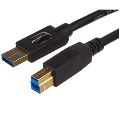 Bild av Amazon Basics 3.0 USB typ A kontakt B kontaktkabel, 183 cm, svart