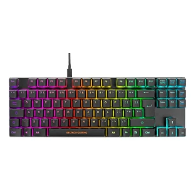Bild av Deltaco Gaming DK420 TKL mekaniskt speltangentbord Outemu röda brytare och RGB belysning brittisk layout svart