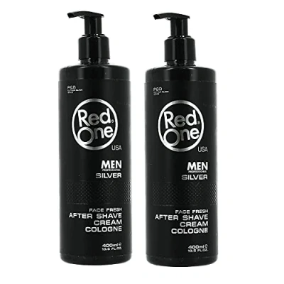 Bild av Redone After Shave Balm män Cream Cologne 2 x 400 ml Aftershave Gel rakning efterbehandling ger näring och kyler mot brand ansiktsvård frisörbehov (2 silver)