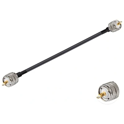 Bild av Vecys PL 259 Kabel UHF Hane till Koaxialkabel Med låg Förlust Bygelkabel RG58 12&quot;/30CM för Walkie Talkie CB Radio SWR Meter Antennanalysator