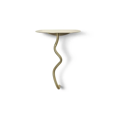 Bild av Ferm Living Curvature Wall Table Sidobord Brass W30 x D25,1 H43,5 cm