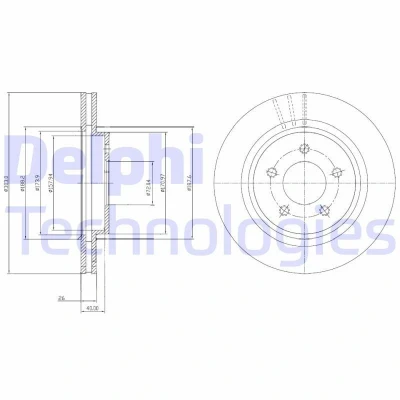 Bild av Bromsskiva DELPHI BG4240C
