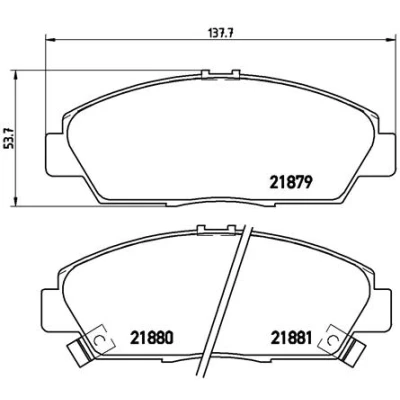 Bild av BREMBO P 28 021 Jeu de plaquettes frein avec indicateur d&#039;usure sans accessoires HONDA: PRELUDE V, ACCORD 5, 4, ROVER: 600