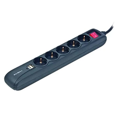 Bild av EnerGenie SPG5 U2 5, 5 AC utgångar, Typ F, V, 50 60 hz, 16 A, Svart
